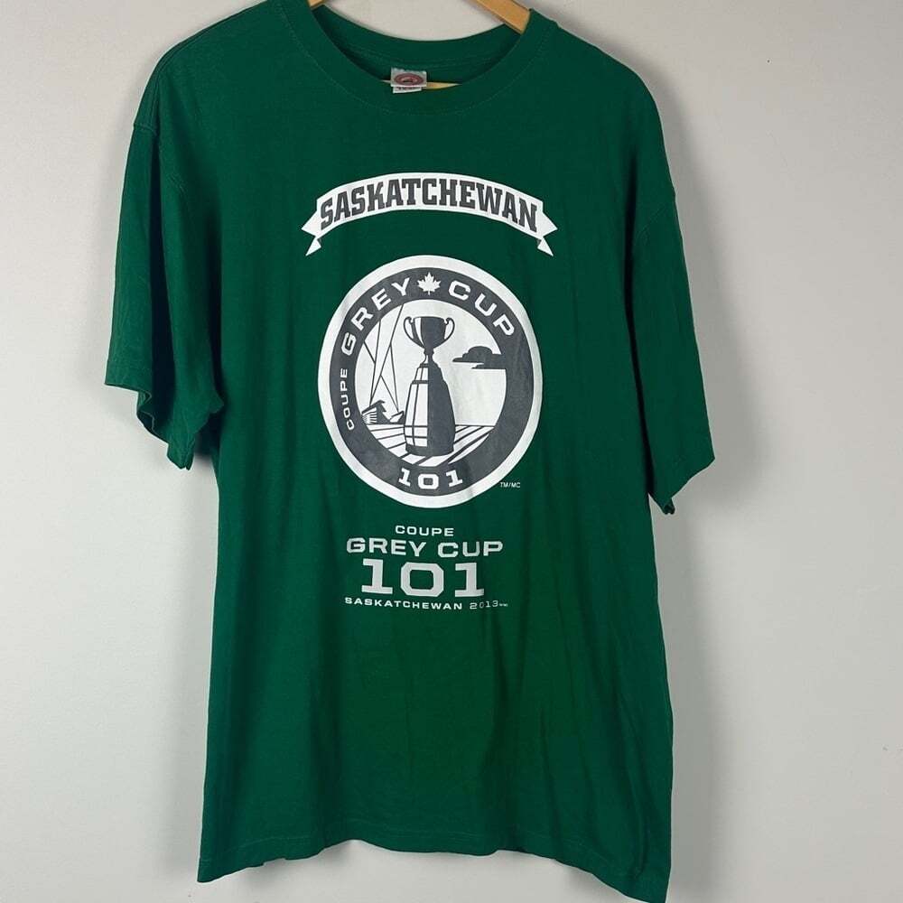 Green CFL Saskatchewan Roughriders 101st Grey Cup T-Shirt - Size XL